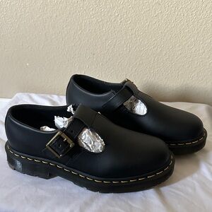 Dr. Martens Black Leather Loafers Mary Jane work shoes